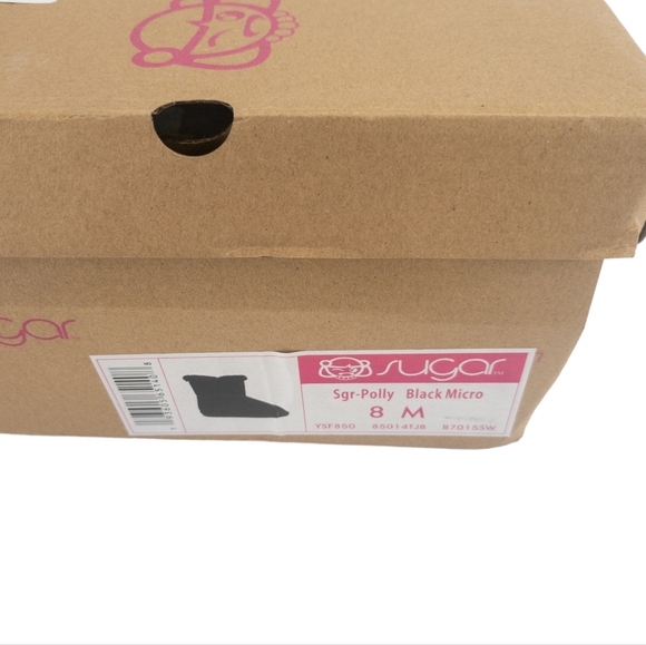 Sugar Polly Fuzzy Winter Booties Black -8 - Picture 9 of 9